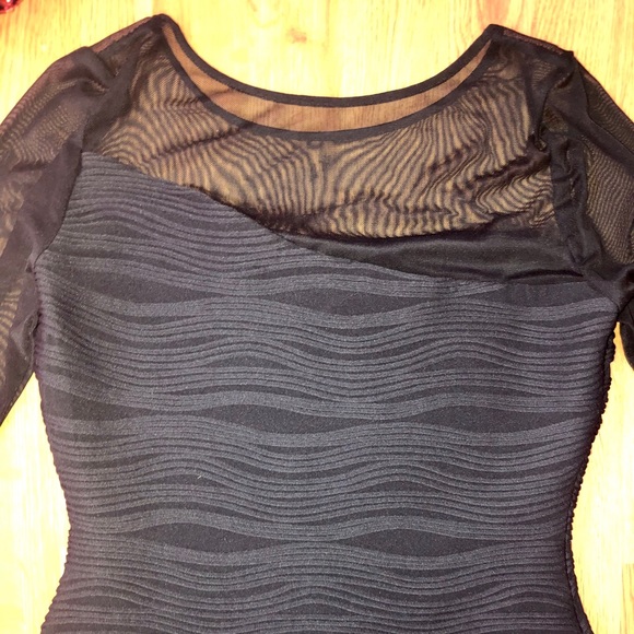 Never worn LBD, Stretchy, Long Sheer Sleeves - Picture 6 of 7
